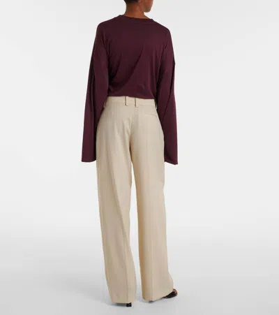 The Frankie Shop Daytona High-rise Wide-leg Pants In Neutral