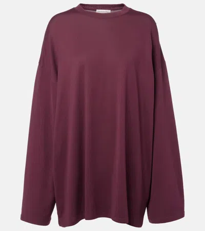 The Frankie Shop Rio Oversized Cotton Jersey T-shirt In Burgundy