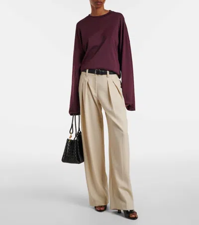 The Frankie Shop Rio Oversized Cotton Jersey T-shirt In Burgundy