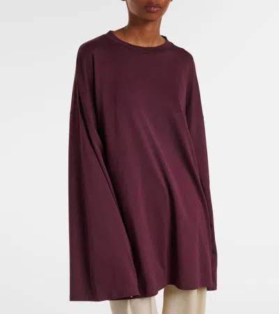 The Frankie Shop Rio Oversized Cotton Jersey T-shirt In Burgundy