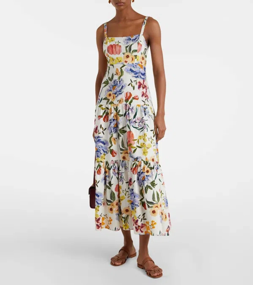 Farm Rio Greek Garden Sleeveless Maxi Dress In Off White In Multi | ModeSens