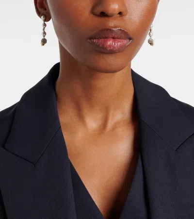 Alexander Mcqueen Skull And Pearl Earrings In Pale Gold Accessories