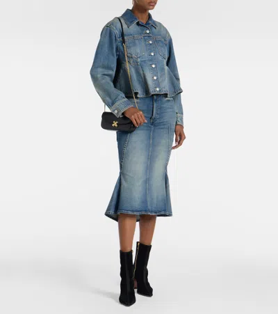 Alexander Mcqueen Black Leather Skull Flower Small Shoulder Bag In Animal Print