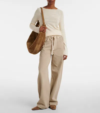 Citizen Of Humanity Brynn Drawstring Rigid Low-rise Wide-leg Jeans In Neutral