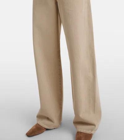 Citizen Of Humanity Brynn Drawstring Rigid Low-rise Wide-leg Jeans In Neutral