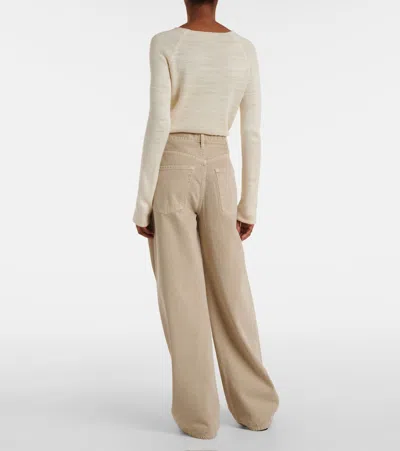 Citizen Of Humanity Brynn Drawstring Rigid Low-rise Wide-leg Jeans In Neutral