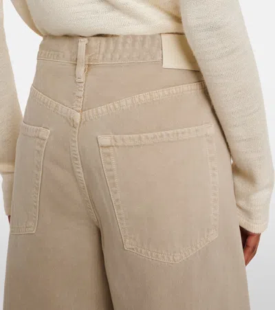 Citizen Of Humanity Brynn Drawstring Rigid Low-rise Wide-leg Jeans In Neutral