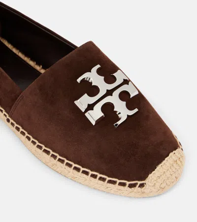 Tory Burch Round Toe Suede Espadrilles With Espadrille Sole In Brown