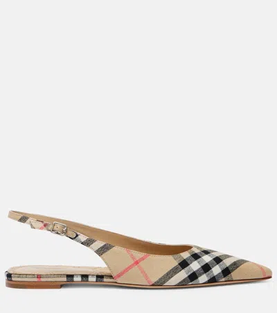 Burberry Check Birdie Slingback Ballerina Flats Women In Multi