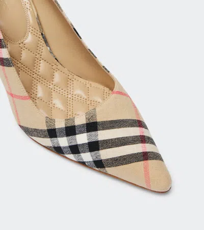 Burberry Archivio Check Baby Pumps In Alabaster Ip Check