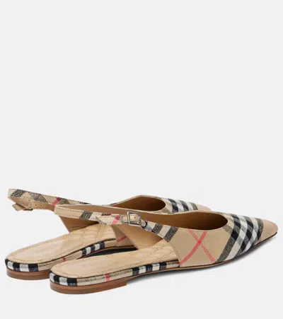 Burberry Check Birdie Slingback Ballerina Flats Women In Multi