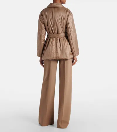 Max Mara Double-breasted Padded Jacket In Brown