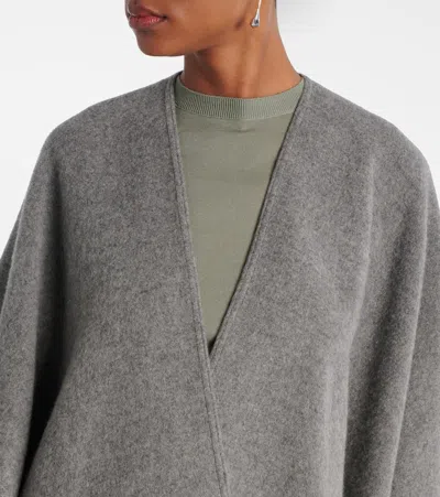 Max Mara Grey Jacquard Wool Hilde Poncho