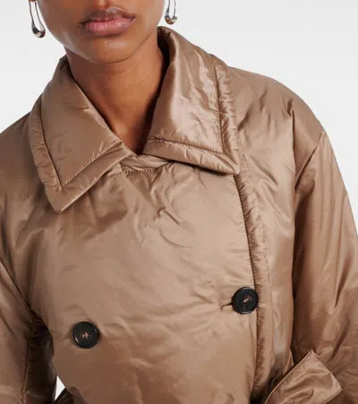 Max Mara Double-breasted Padded Jacket In Brown