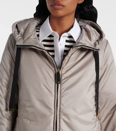 Max Mara Roccia Green Jacket With Adjustable Hood And Zipped Fastening