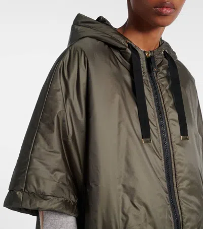 Max Mara The Cube Greenci Padded Canvas Cape In Brown