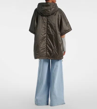Max Mara The Cube Greenci Padded Canvas Cape In Brown
