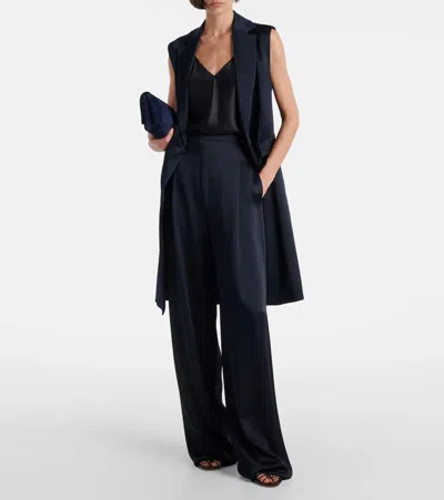Max Mara Orche Tech Jersey Straight Pants In Black