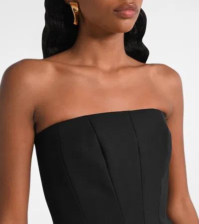 Max Mara Strapless Bustier Dress Side Pockets In Black