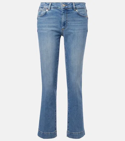 Sportmax Schermo Low-rise Cropped Bootcut Jeans In Blue