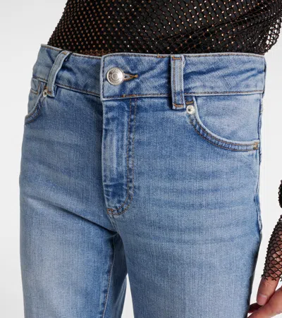 Sportmax Schermo Low-rise Cropped Bootcut Jeans In Blue