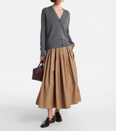 S Max Mara Grey Wool Knit Apollo Cardigan In Gray