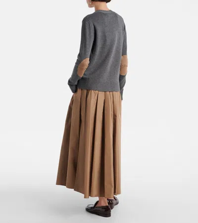 S Max Mara Grey Wool Knit Apollo Cardigan In Gray