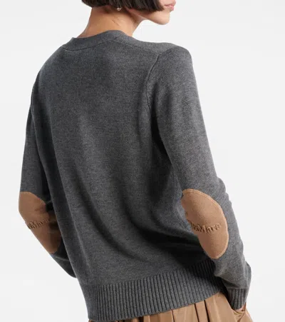 S Max Mara Grey Wool Knit Apollo Cardigan In Gray