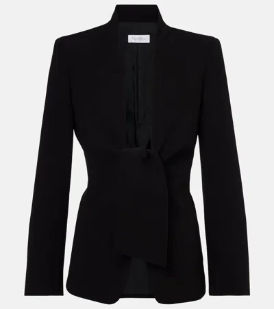 Max Mara Ghiotto Triacetate Blend Self-tie Jacket In Black