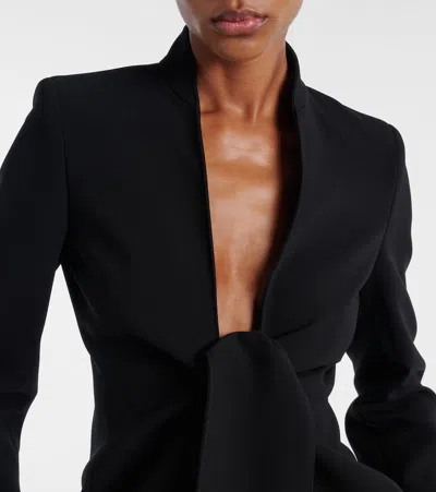Max Mara Ghiotto Triacetate Blend Self-tie Jacket In Black