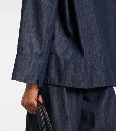 S Max Mara Caterina Cotton Top In Blue