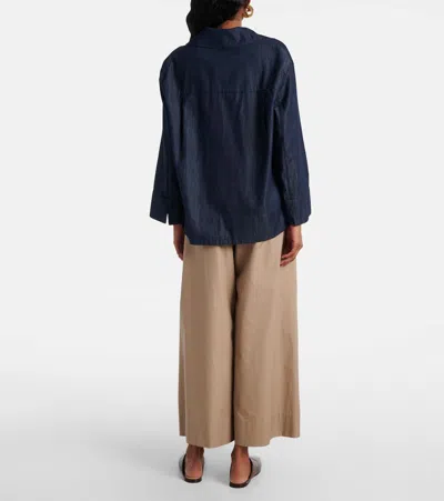 S Max Mara Caterina Cotton Top In Blue