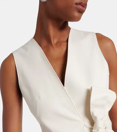 Max Mara Cotton Stretch Zampa Vest Sleeveless V-neck In White