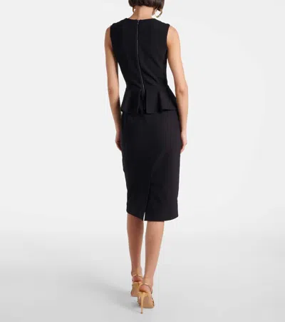 Max Mara Fitted Knee-length Dress Featuring Peplum Detail In Black