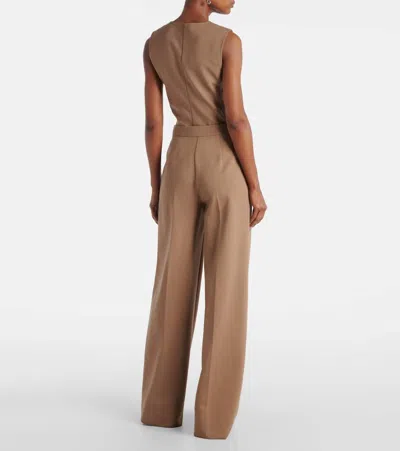 Max Mara Biada High-rise Wide-leg Pants In Brown