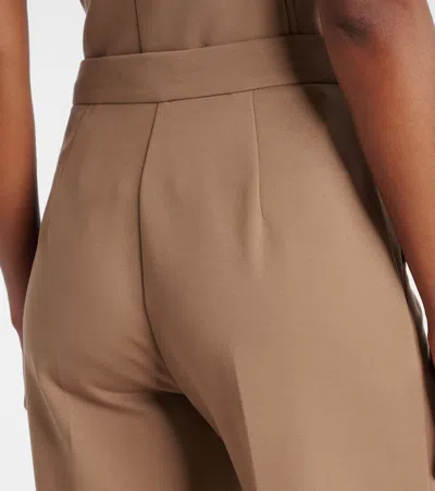 Max Mara Biada High-rise Wide-leg Pants In Brown