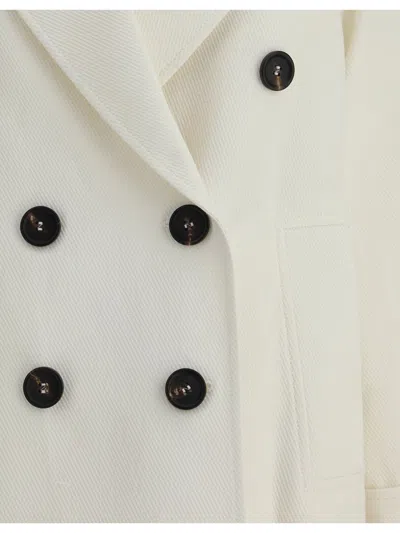 Brunello Cucinelli Double-breasted Blazer Blazer And Suits White