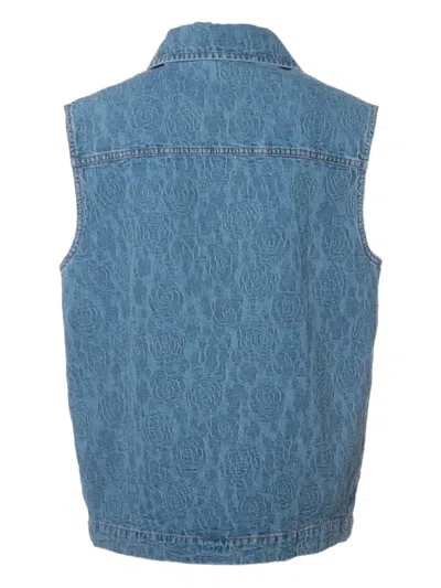 Pre-owned Chanel Camellia Denim Vest