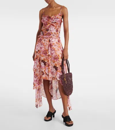 Chloé Isla Crochet Raffia And Leather Thong Sandals In Black