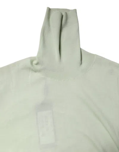 Dolce & Gabbana Light Green Wool Turtleneck Pullover Men's Sweater