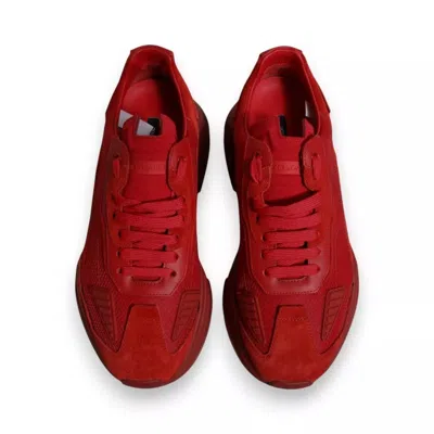 Dolce & Gabbana Red Leather Daymaster Low Top Sneakers Men's Shoes