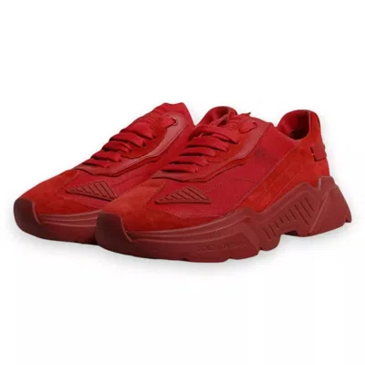 Dolce & Gabbana Red Leather Daymaster Low Top Sneakers Men's Shoes