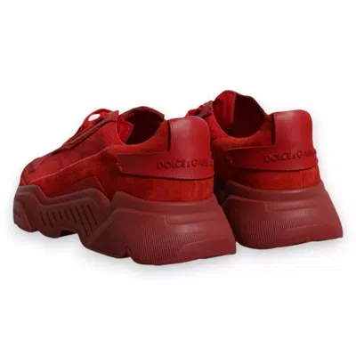 Dolce & Gabbana Red Leather Daymaster Low Top Sneakers Men's Shoes