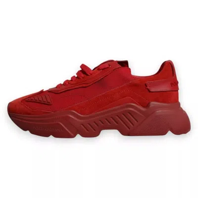 Dolce & Gabbana Red Leather Daymaster Low Top Sneakers Men's Shoes