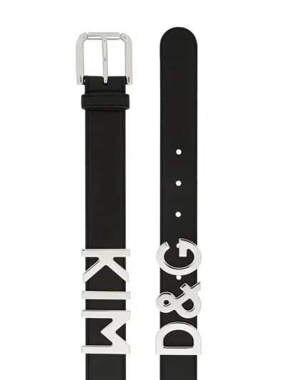 Dolce & Gabbana Calfskin Belt With Lettering
