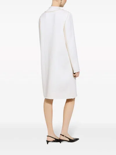 Dolce & Gabbana Wool Tweed Coat In White