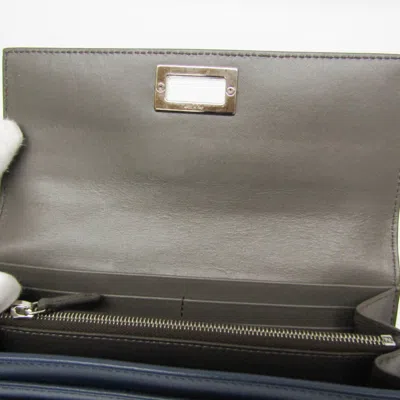 Pre-owned Fendi Navy Leather Wallet  ()