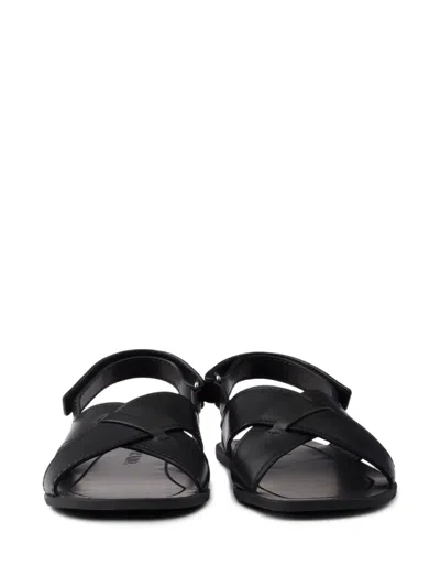 Prada Wide-strap Sandals With Secure Back Strap In Black
