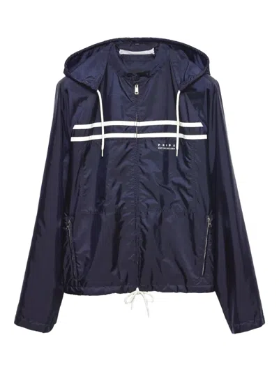 Prada Re-nylon Adaptable Oversized Jacket In Blue