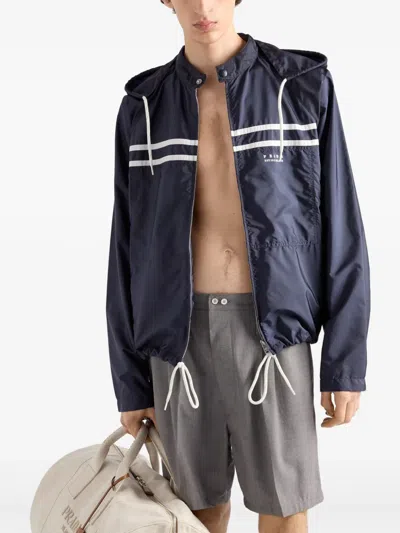 Prada Re-nylon Adaptable Oversized Jacket In Blue